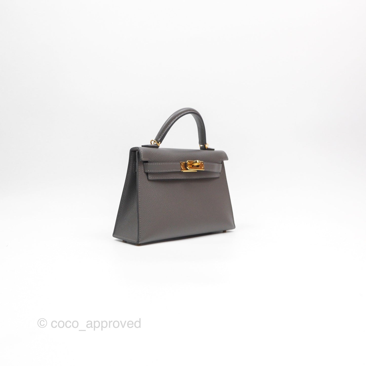 Hermès Mini Kelly II Gris Meyer 0L Epsom Gold Hardware