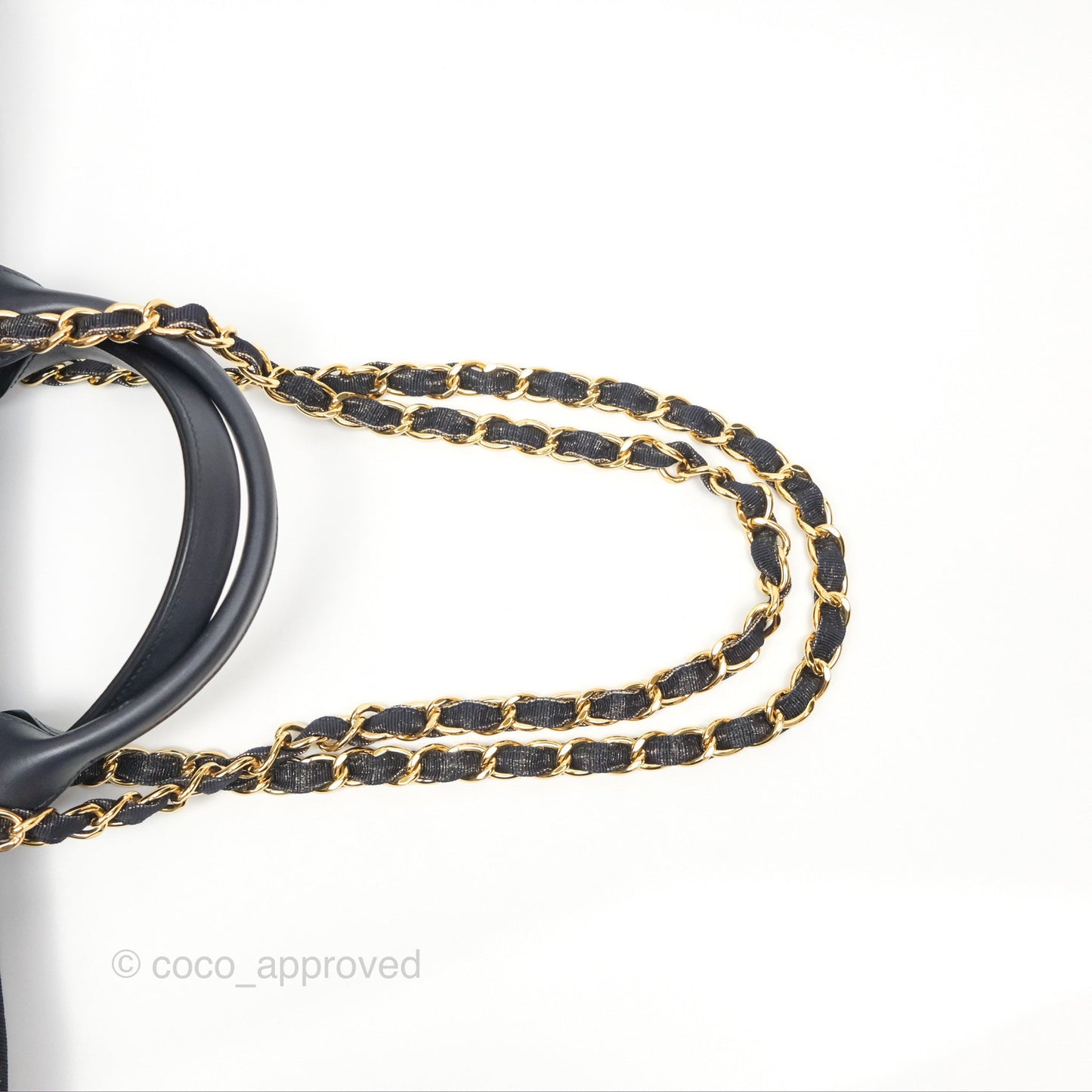 Chanel Large Deauville Navy Glitter Canvas Gold Hardware