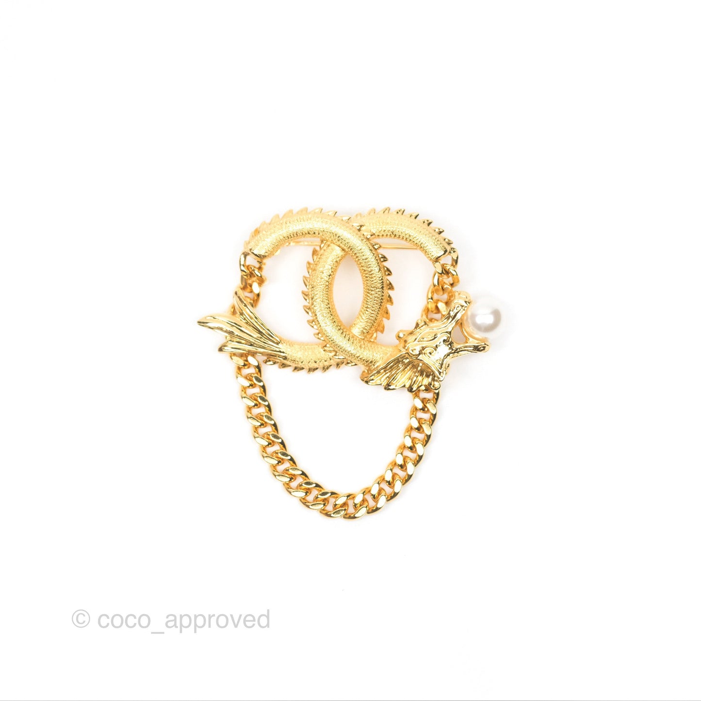 Chanel CC Dragon Chinese New Year Edition Brooch Gold Tone 24C