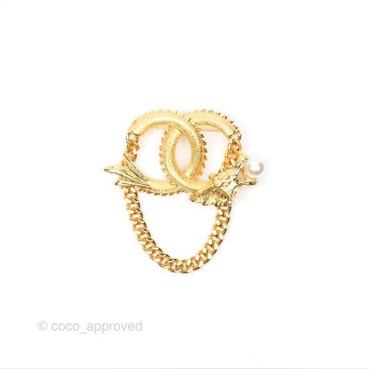Chanel CC Dragon Chinese New Year Edition Brooch Gold Tone 24C