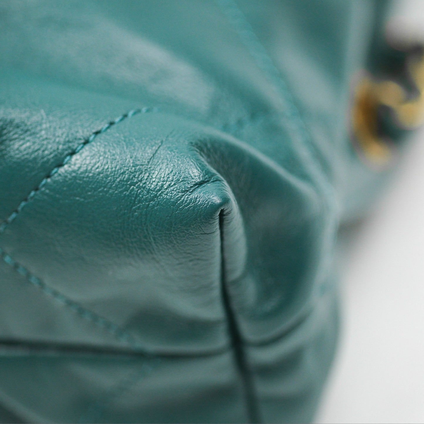 Chanel 22 Small Quilted Backpack Green Shiny Calfskin