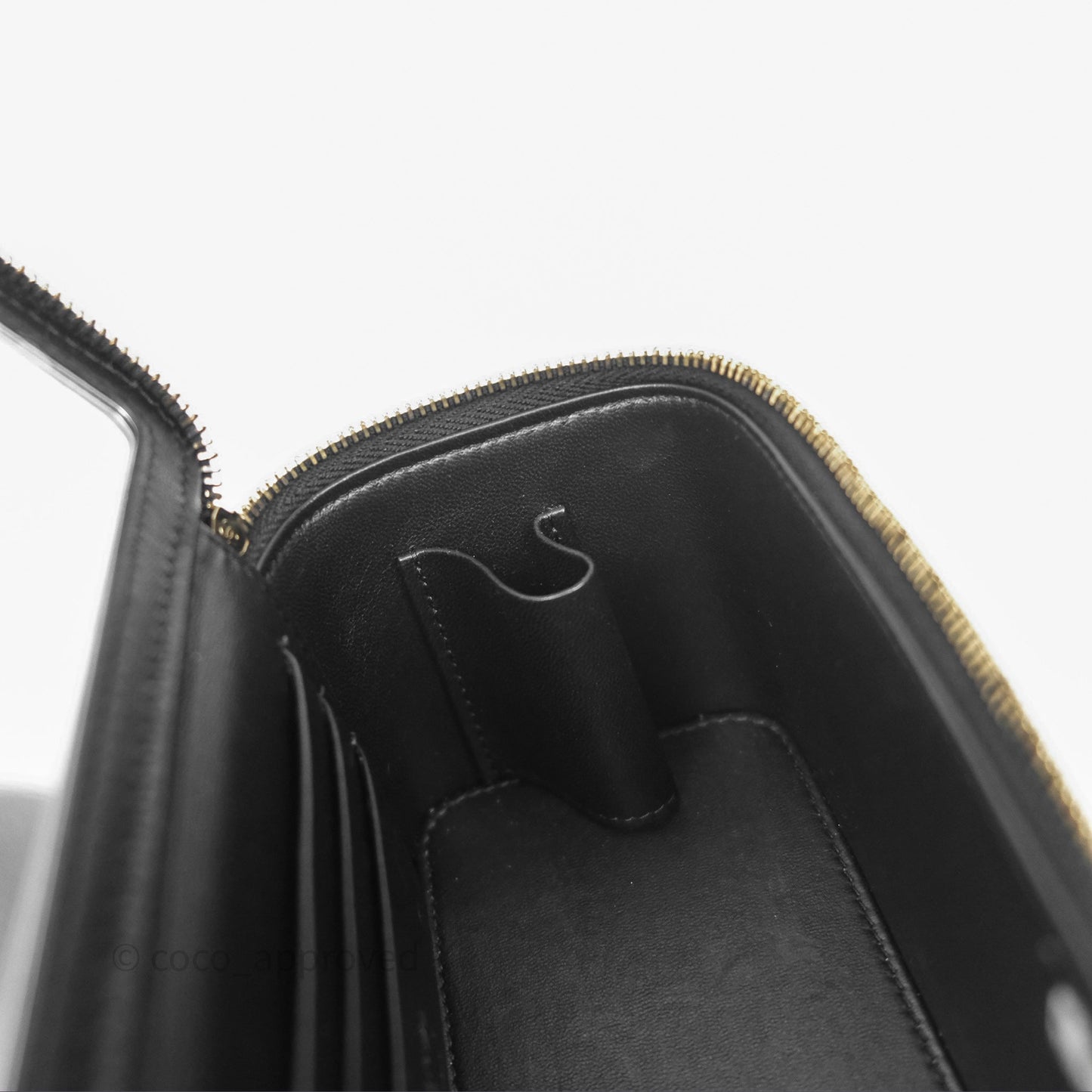Chanel Vanity Rectangular with Top Handle Black Lambskin Aged Gold Hardware