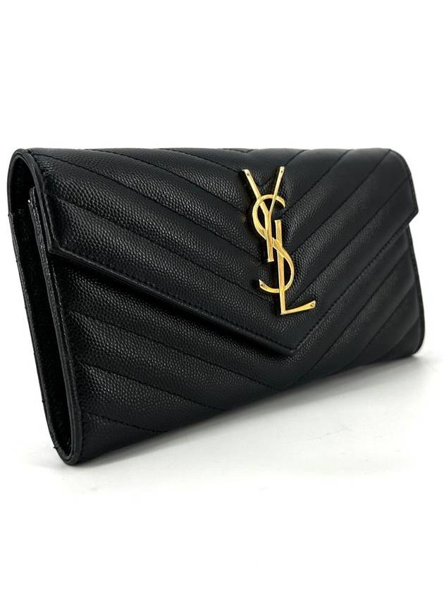 Luxury Saint Laurent Grande Poudre Matelasse Envelope Flap Long Wallet 372264