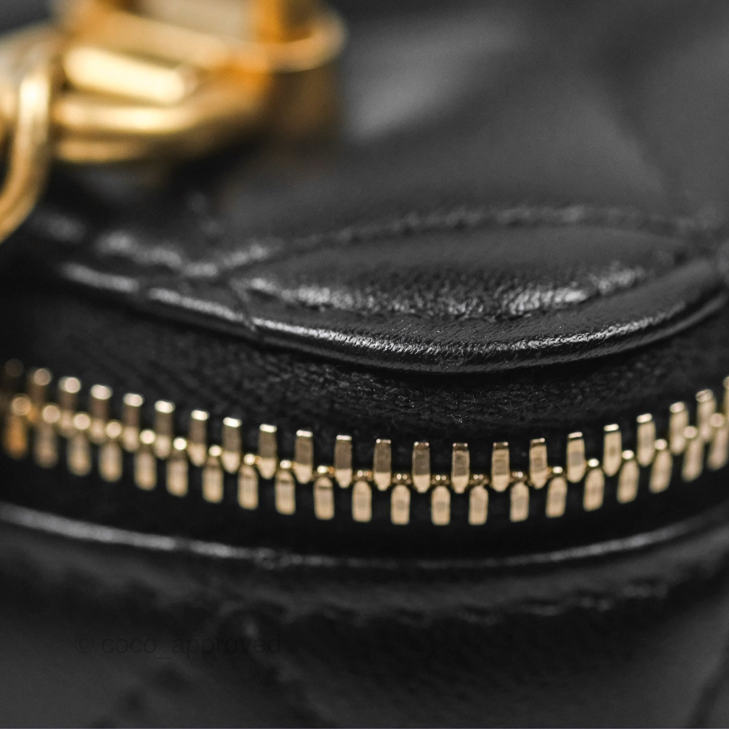 Chanel Mini Top Handle Vanity With Chain Black Lambskin Aged Gold Hardware