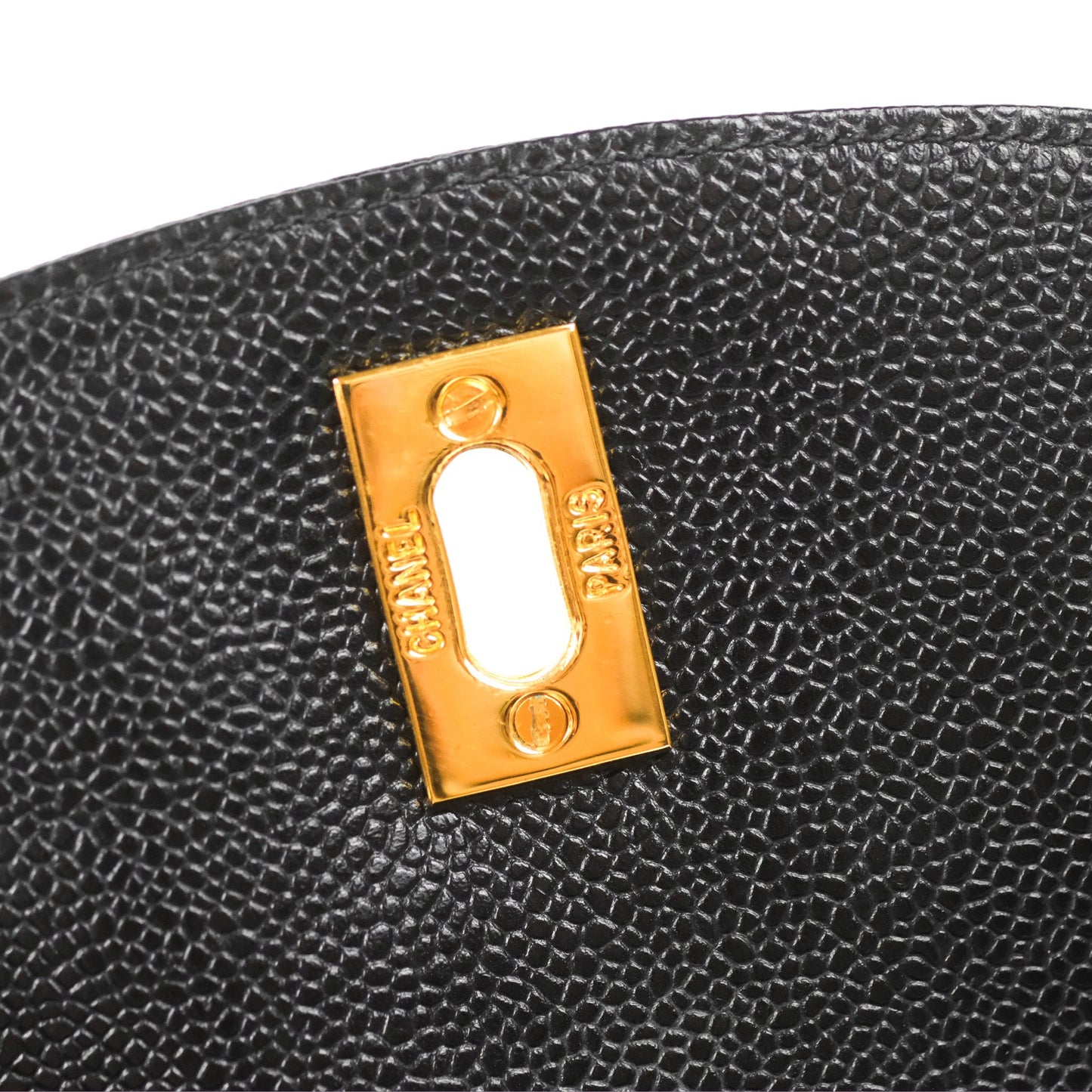 Chanel Vintage Large CC backpack Black Caviar 24K Gold Hardware