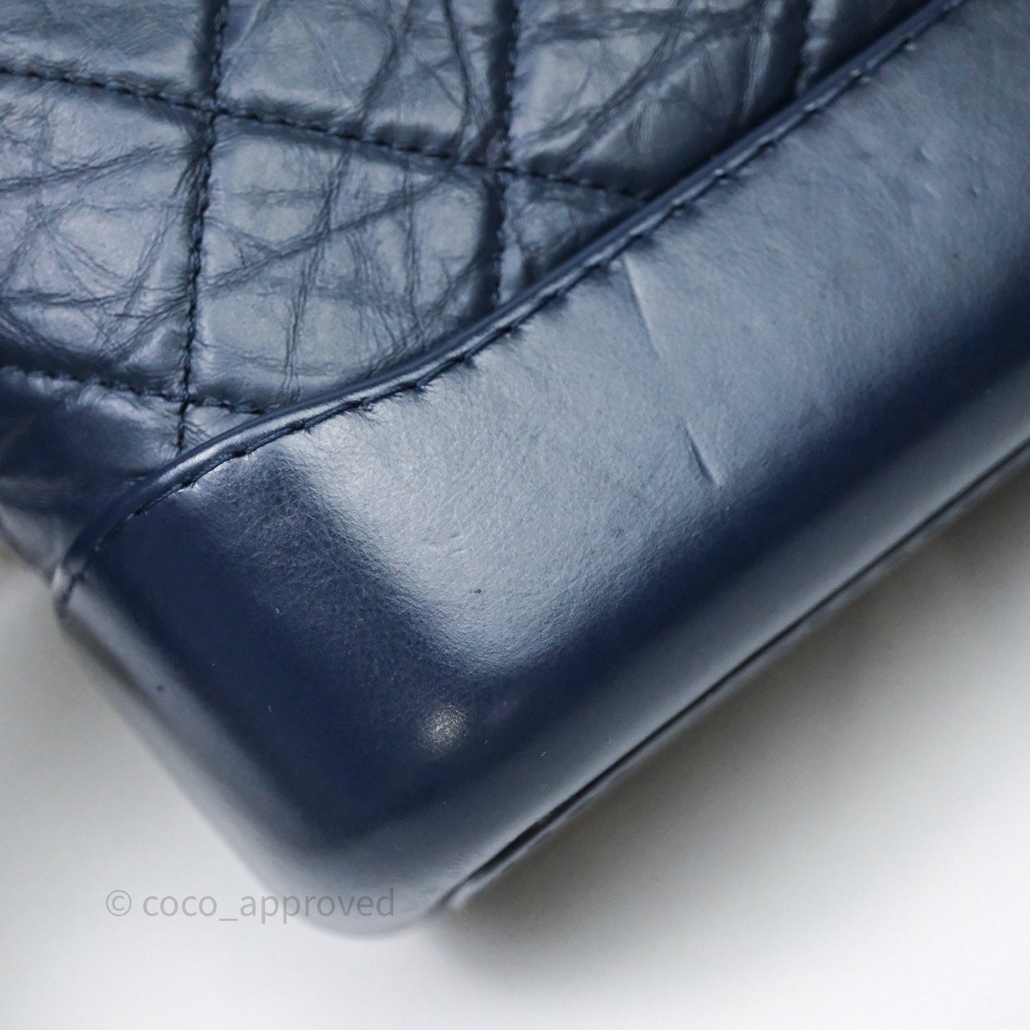 Chanel Quilted Small Gabrielle Hobo Navy Aged Calfskin Mixed Hardware