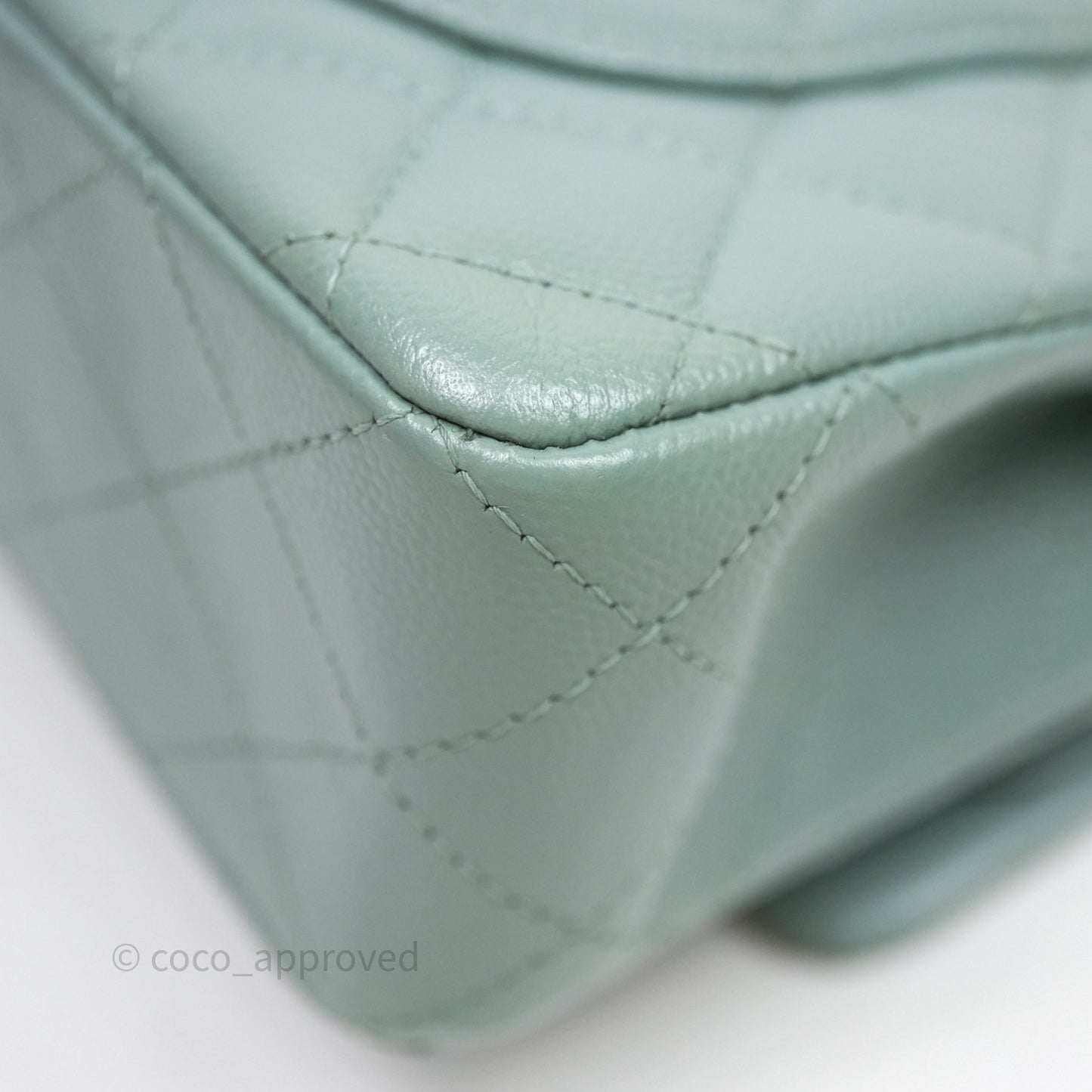 Chanel Small Quilted Classic Flap Tiffany Green Cavier Gold Hardware