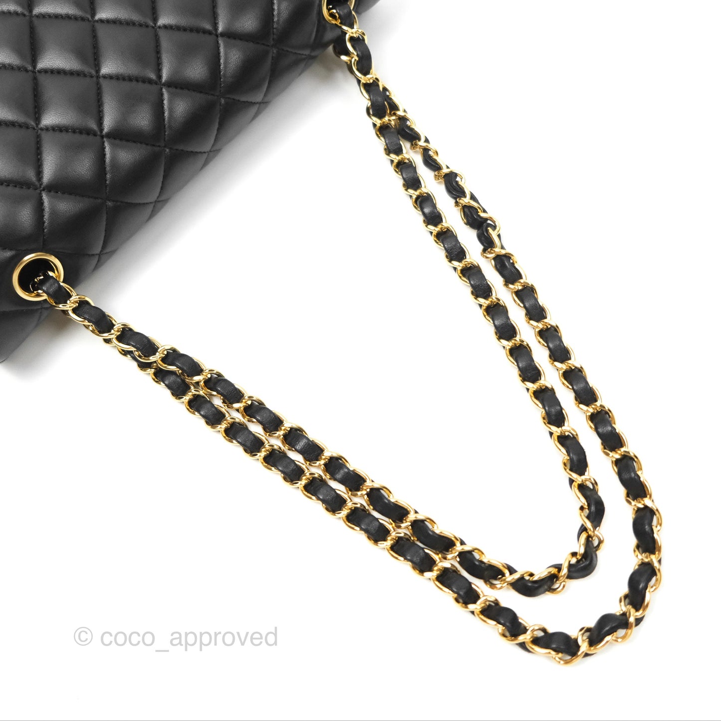Chanel Classic M/L Medium Flap Quilted Black Lambskin Gold Hardware