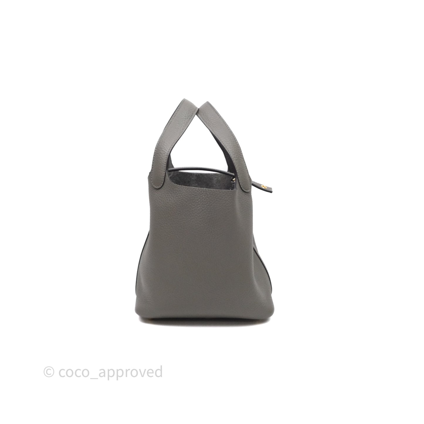 Hermès Picotin 18 Gris Meyer 0L Clemence Gold Hardware