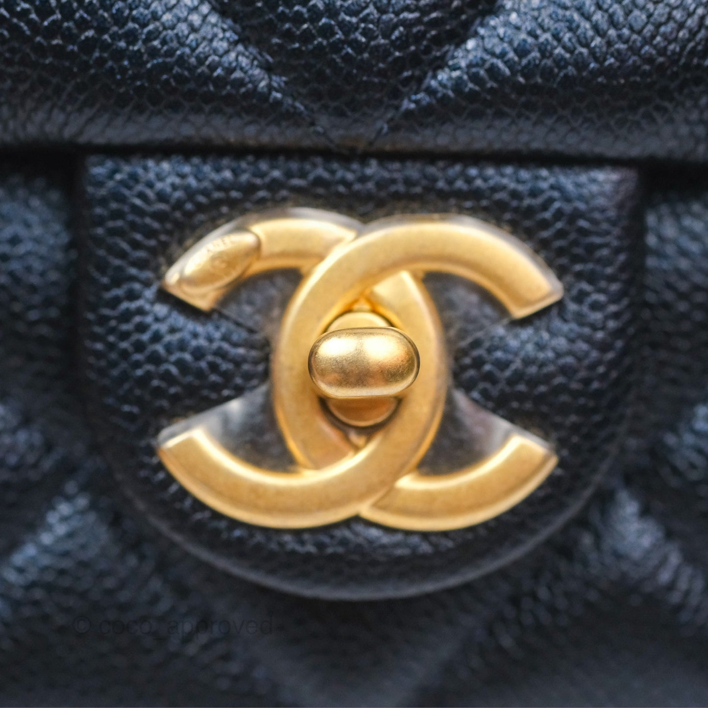 Chanel Quilted My Perfect Mini Iridescent Navy Caviar Aged Gold Hardware 21K