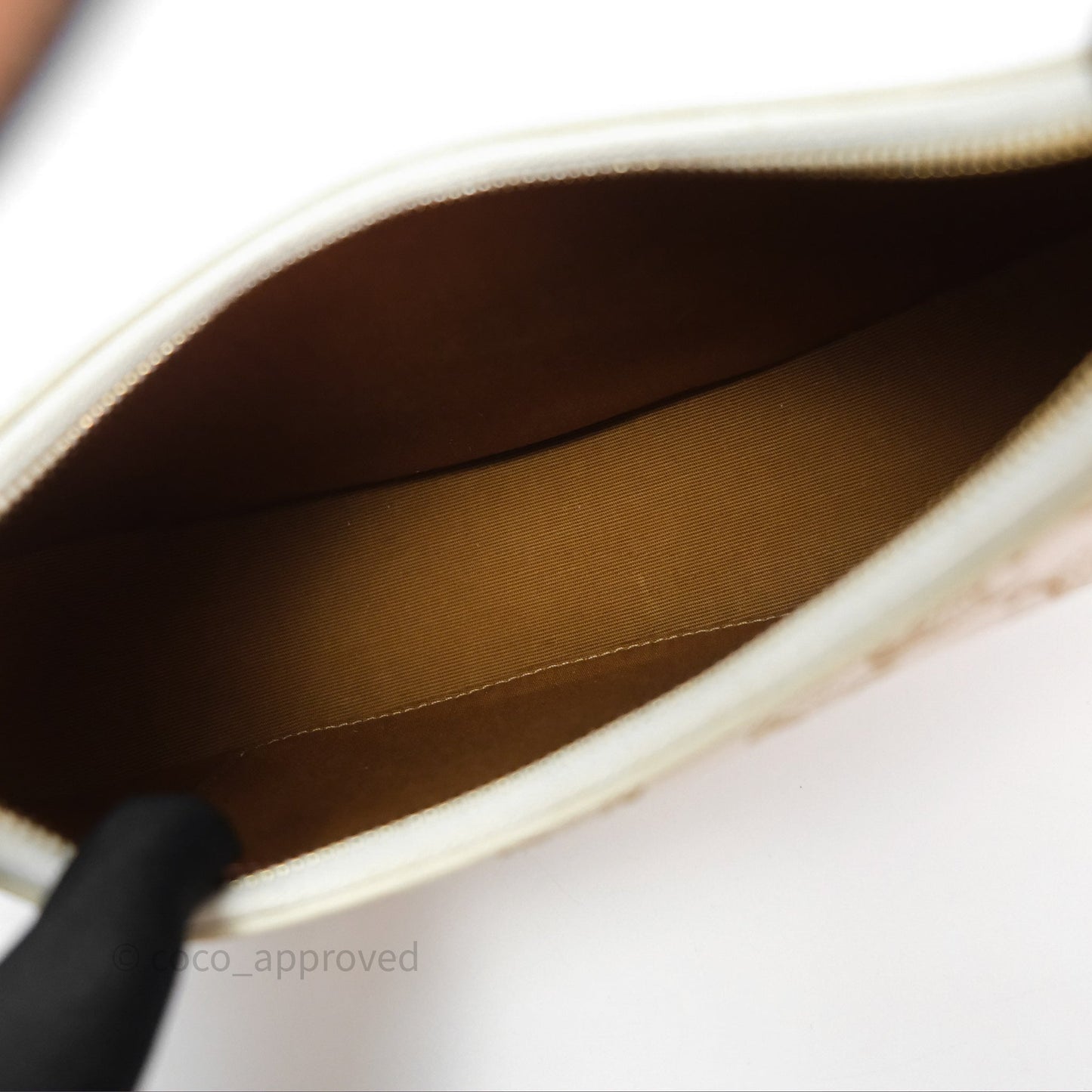 Celine Ava Bag In Triomphe Canvas Calfskin White