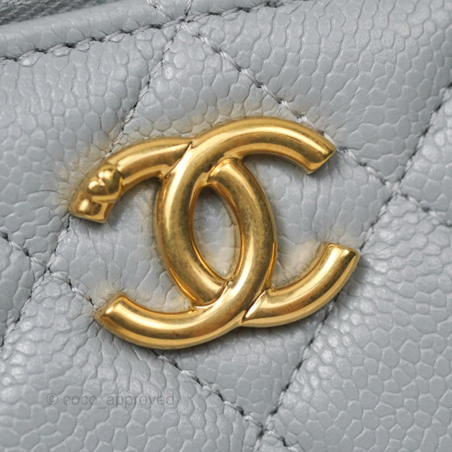 Chanel Vanity with Heart Adjustable Chain Grey Caviar Aged Gold Hardware