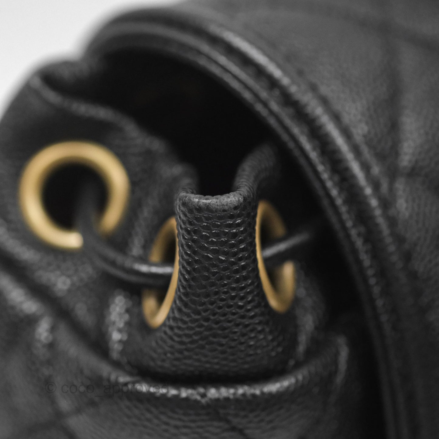 Chanel Small Quilted Filigree Backpack Black Caviar Aged Gold Hardware