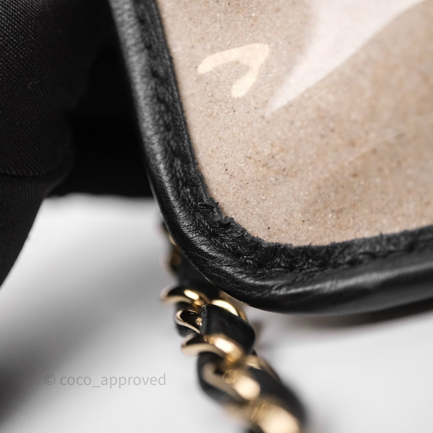 Chanel Medium Sand By The Sea PVC Flap Black Lambskin Gold Hardware