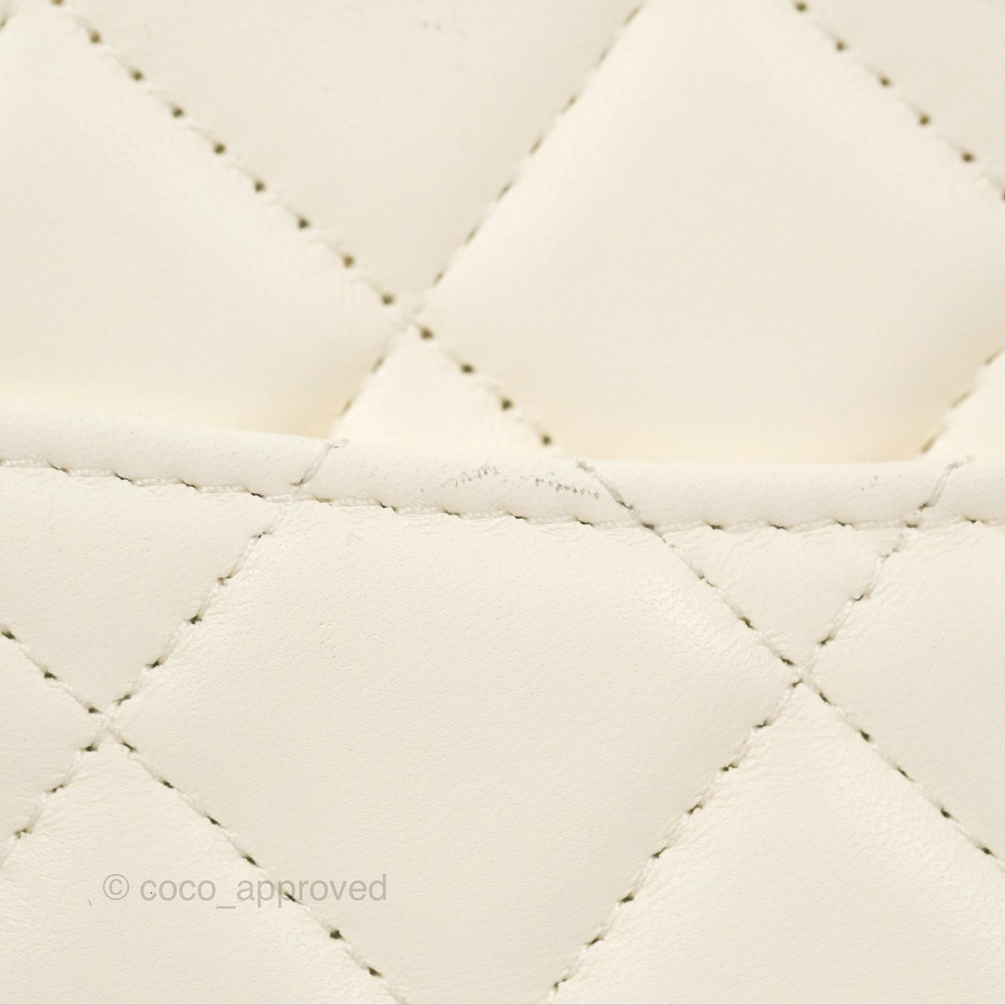 Chanel Quilted Pearl Crush Wallet on Chain WOC White Lambskin Aged Gold Hardware