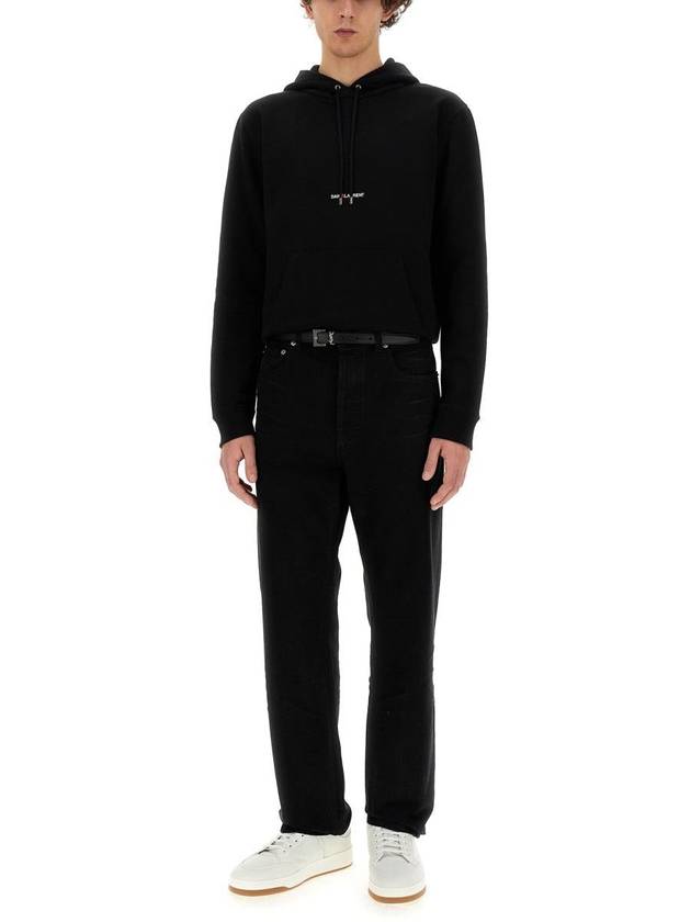 Luxury Saint Laurent Denim Cotton Straight Jeans Black