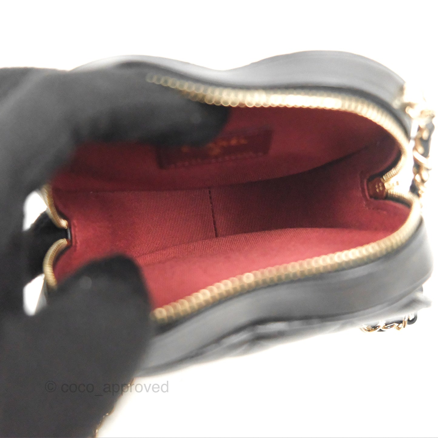 Chanel Small Heart Bag Black Lambskin Gold Hardware 22S