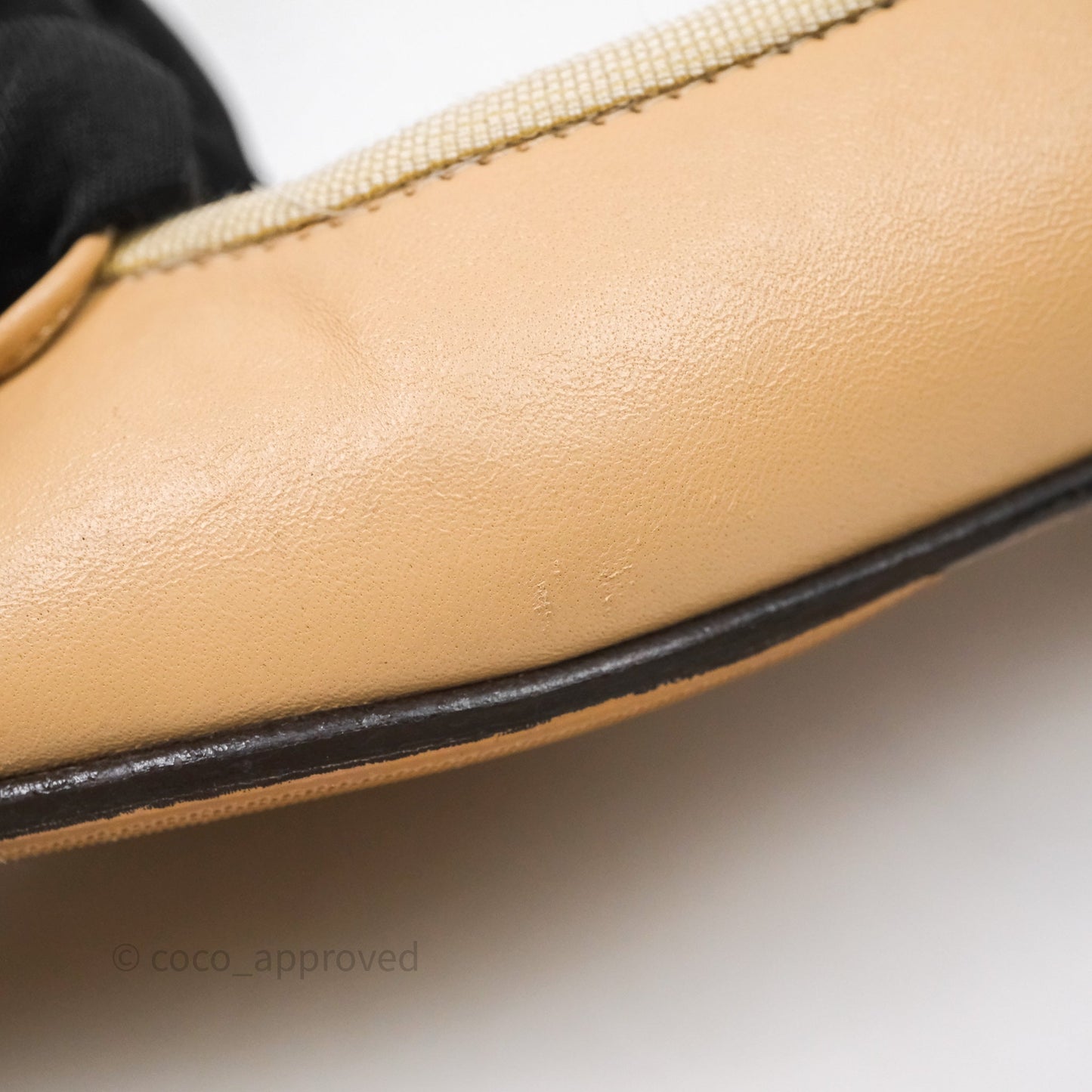Chanel Ballerina Flats Black Beige Size 36