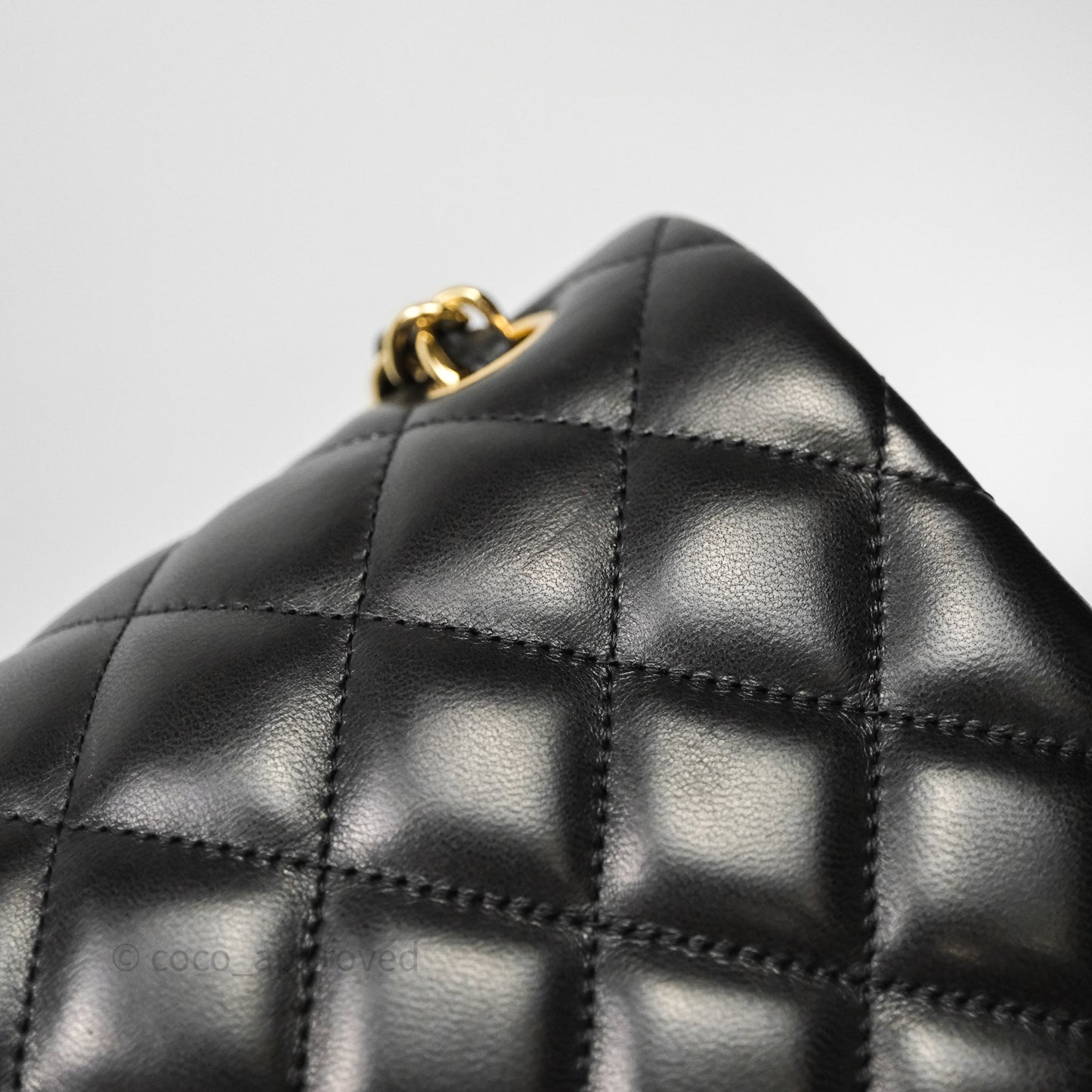 Chanel Jumbo Double Flap Quilted Black Lambskin Gold Hardware⁣⁣