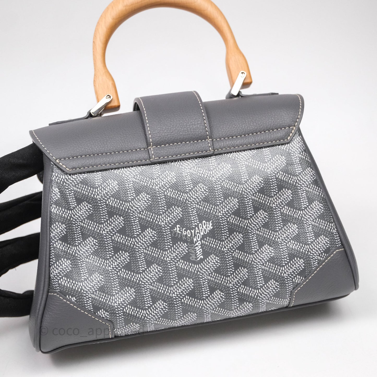 Goyard Saïgon Mini Bag Chevroches Calfskin Grey Silver Hardware