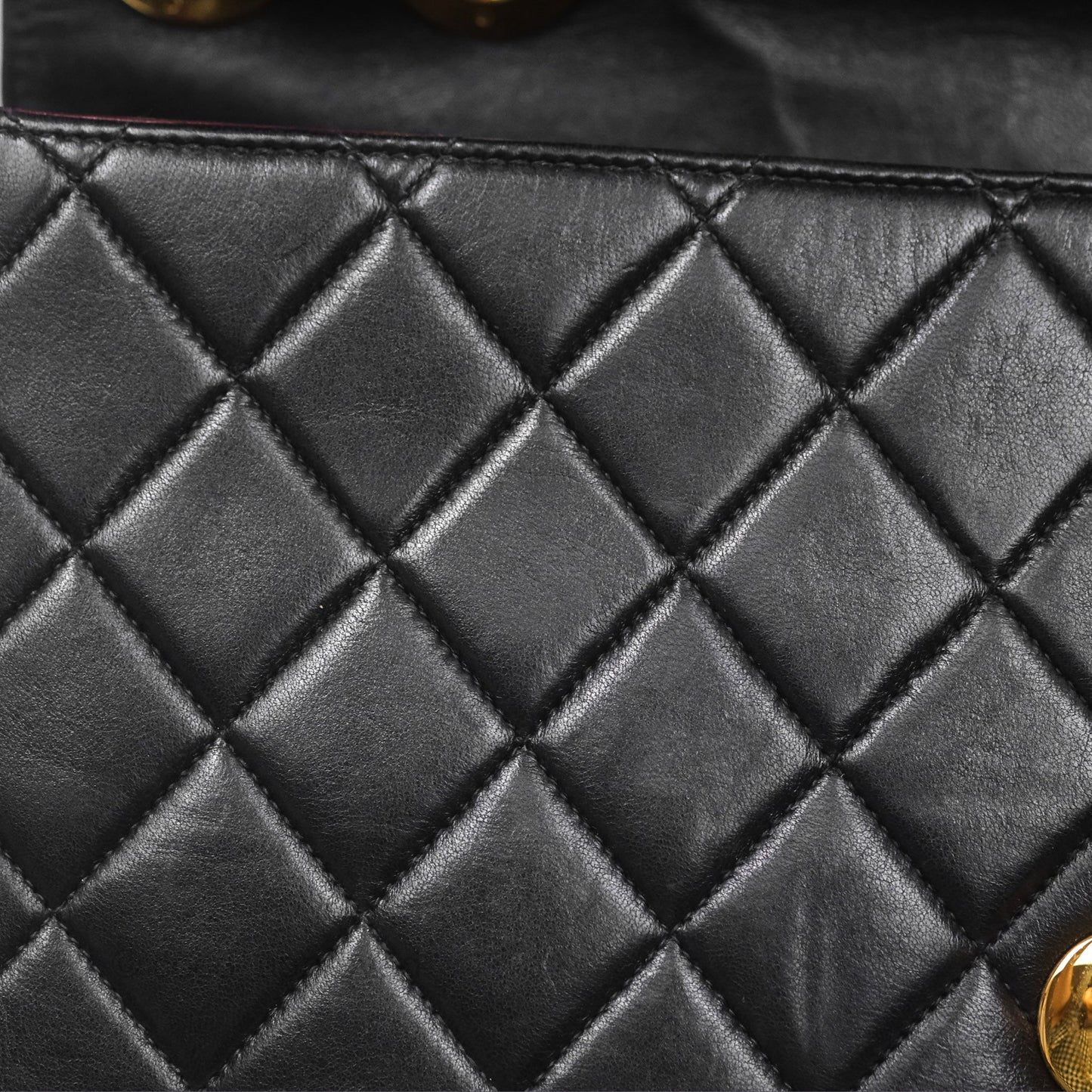 Chanel Vintage Jumbo Single Flap Black Lambskin 24K Gold Hardware