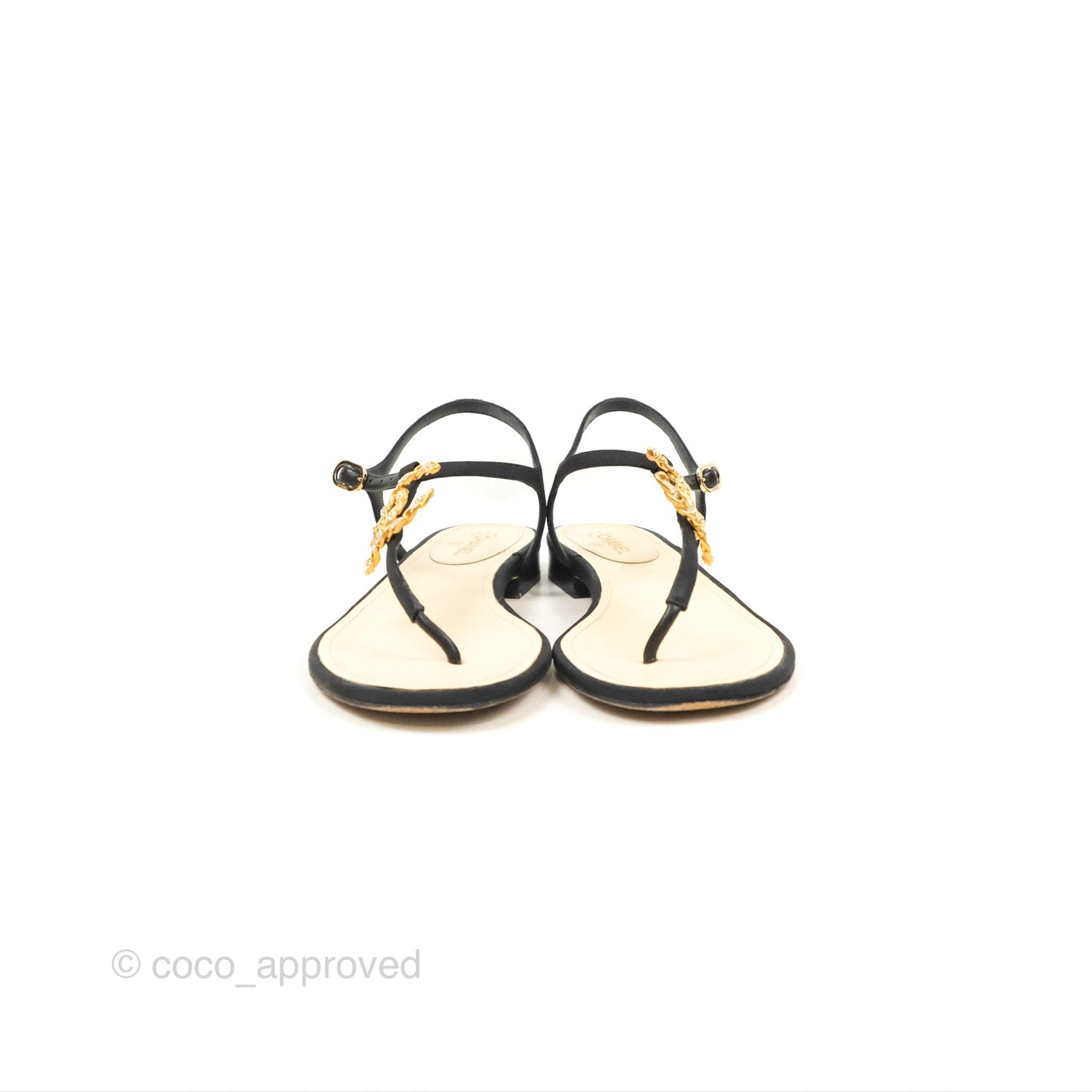 Chanel Jeweled CC Thong Sandals 37.5