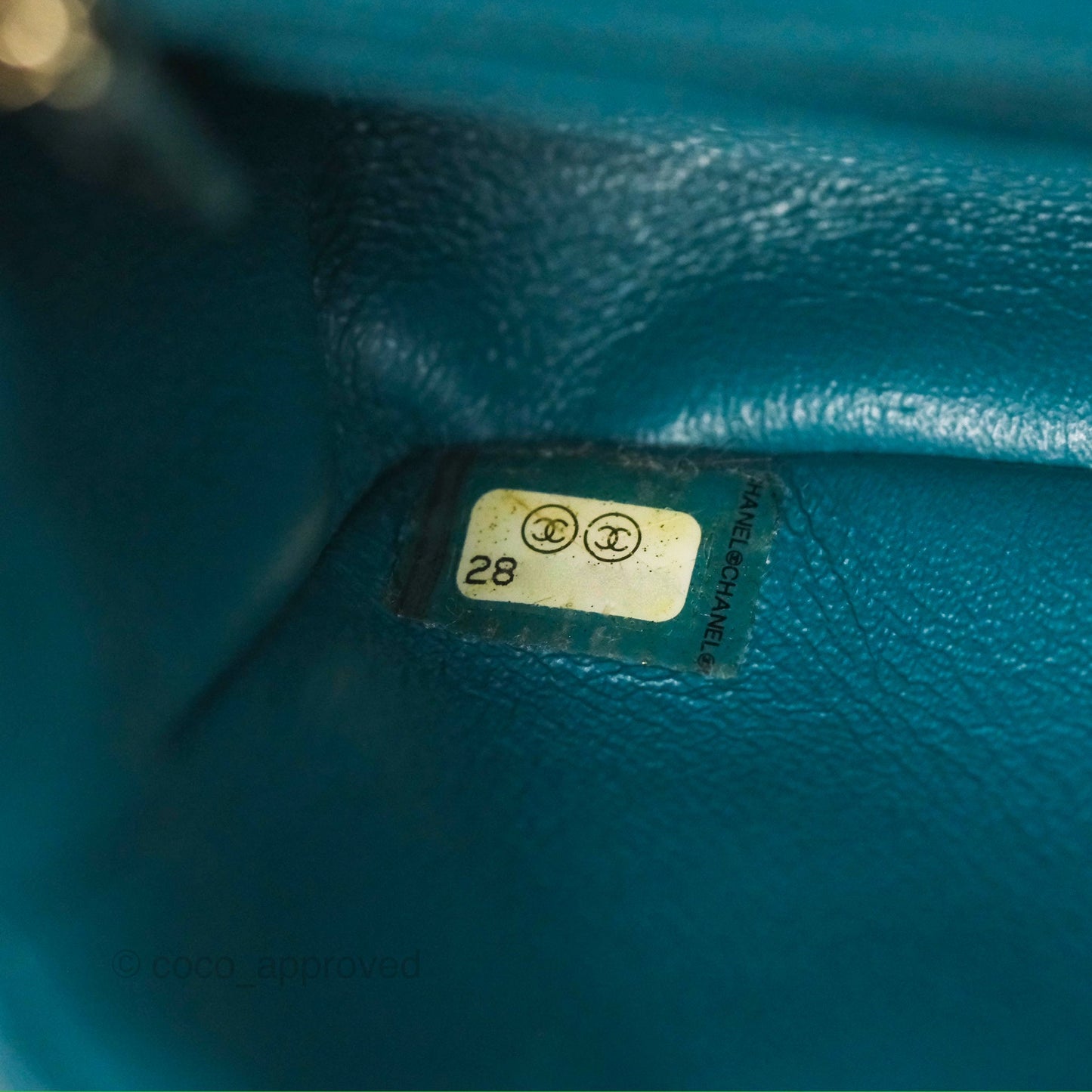 Chanel Mini Rectangular Flap Teal Tweed Gold Hardware