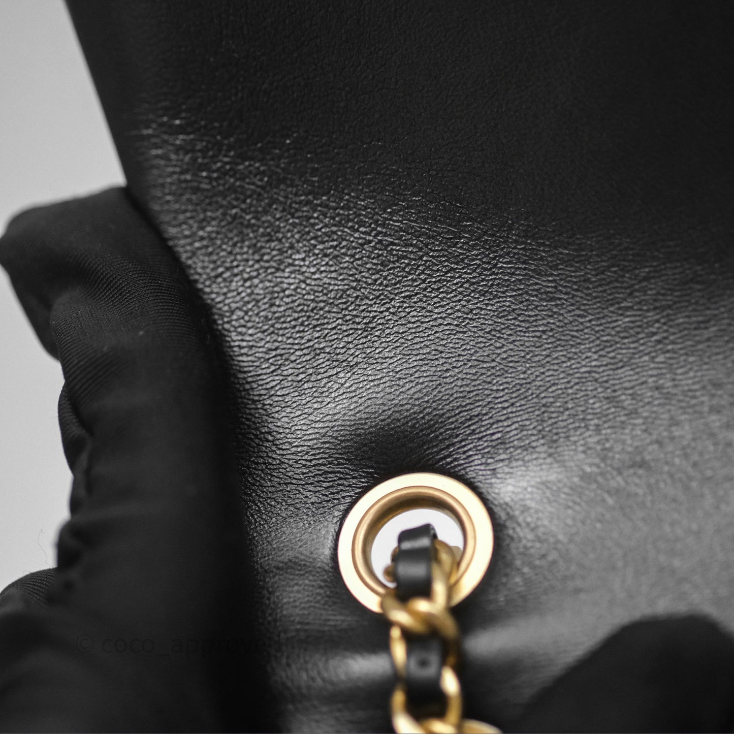 Chanel Quilted Flap Bag Black Lambskin Aged Gold Hardware 22P