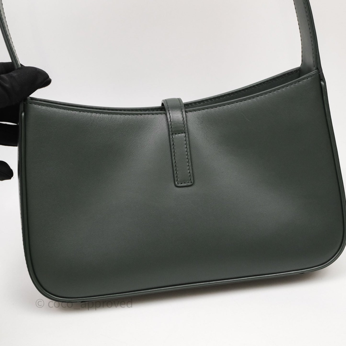 Saint Laurent ‘Le 5 a 7’ Hobo Bag Dark Green Smooth Calfskin