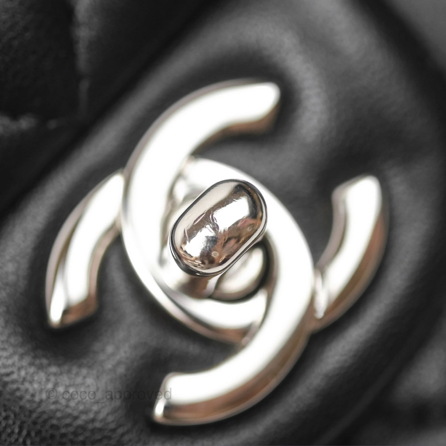 Chanel Mini Square Flap Quilted Black Lambskin Silver Hardware