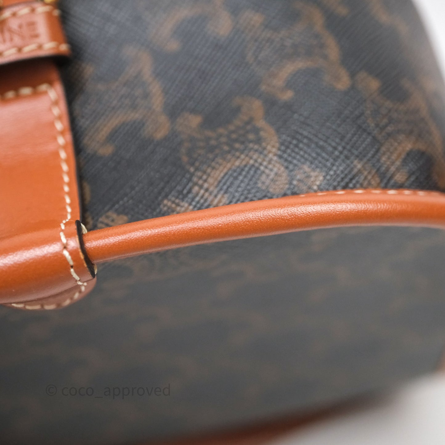 Celine Medium Folco Bag Triomphe Canvas Tan