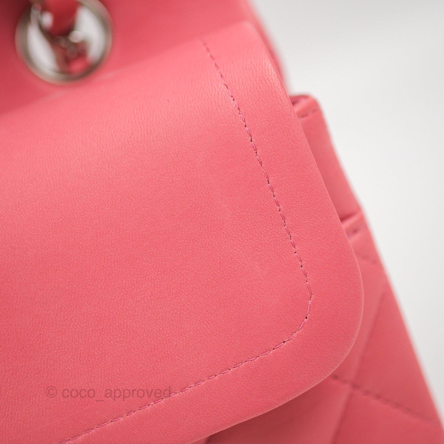 Chanel Classic M/L Medium Flap Quilted Pink Lambskin Silver Hardware