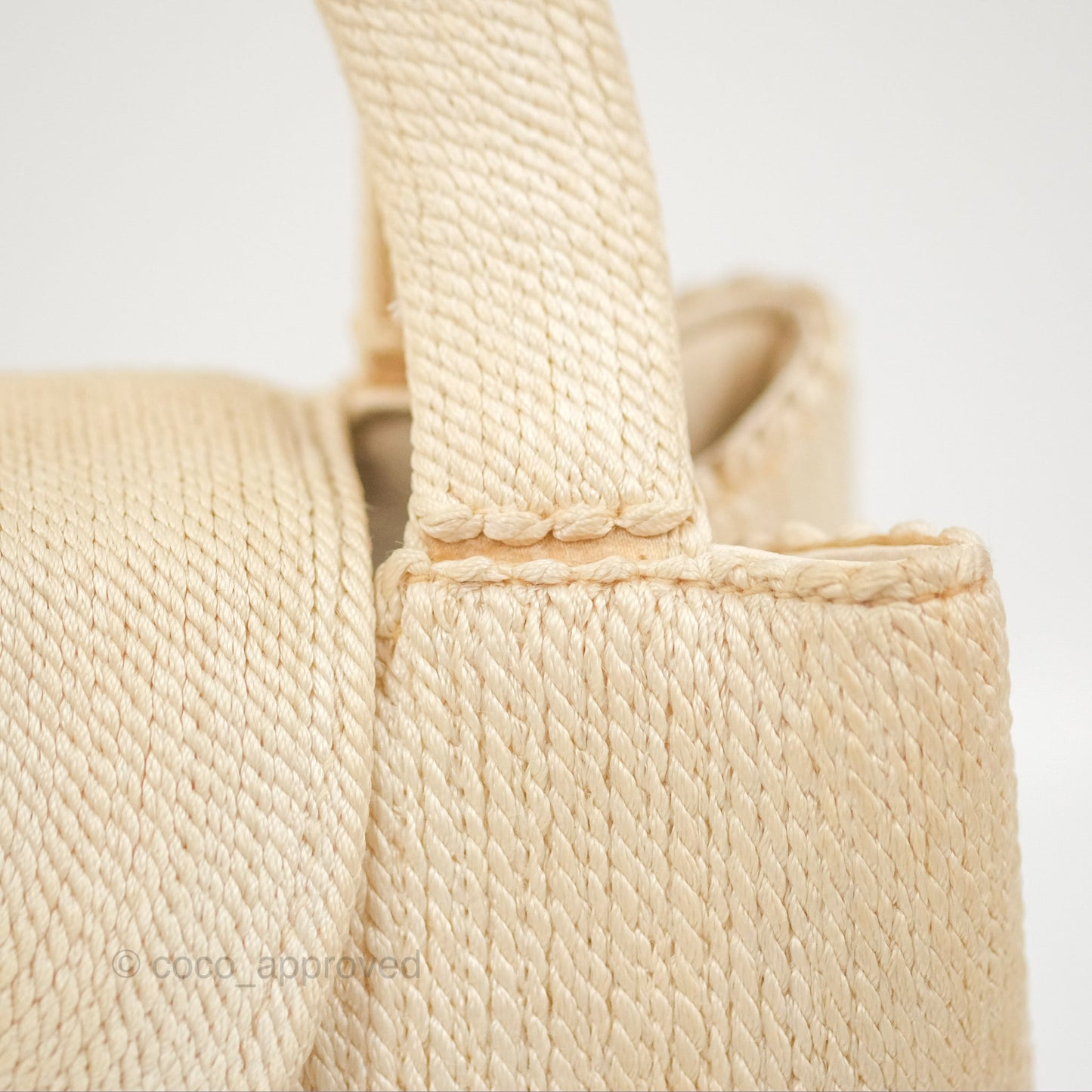 Chanel Vintage Mini Kelly Silk Rope Braided Cream Beige 24K Gold Hardware