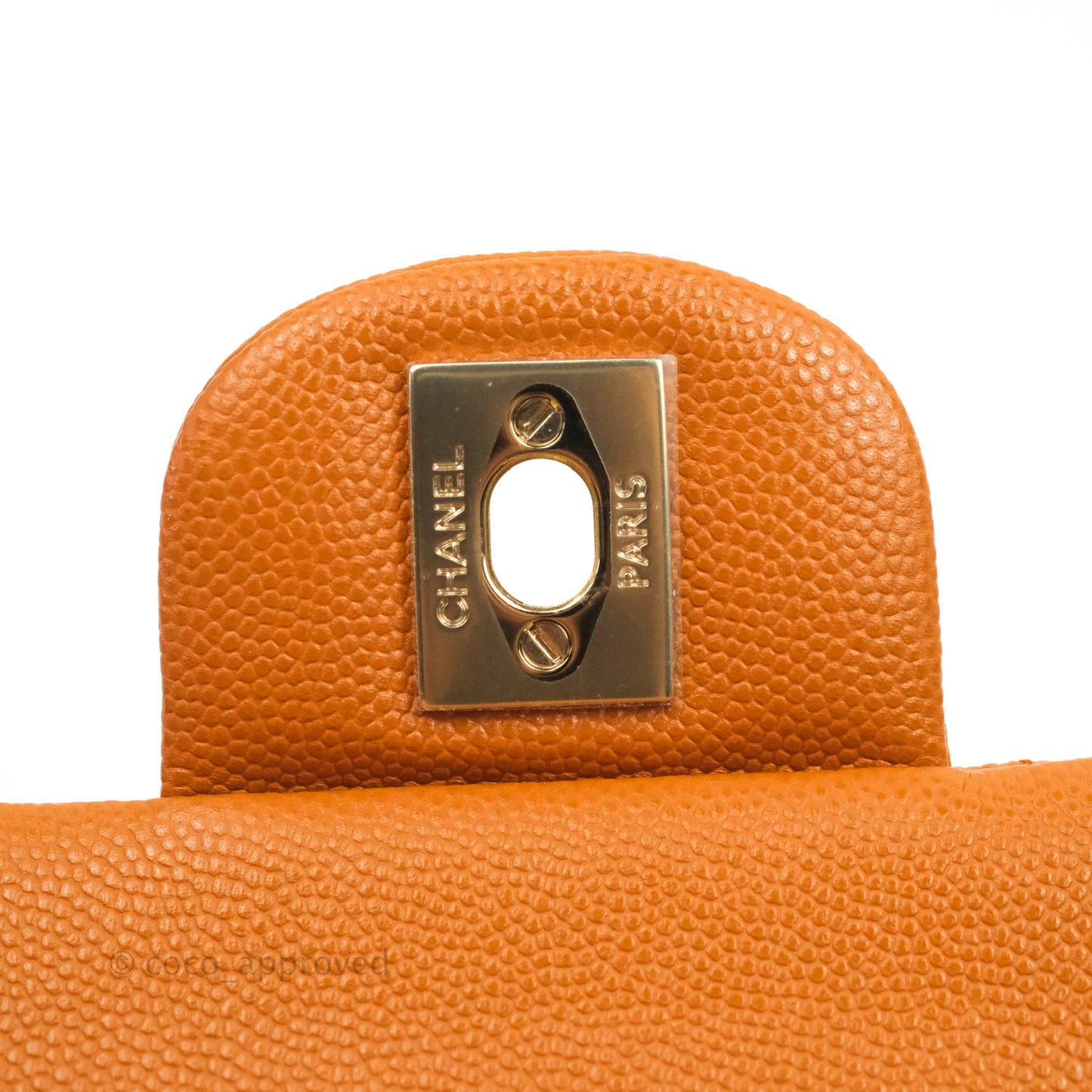 Chanel Classic M/L Medium Double Flap Caramel Caviar Gold Hardware 21A