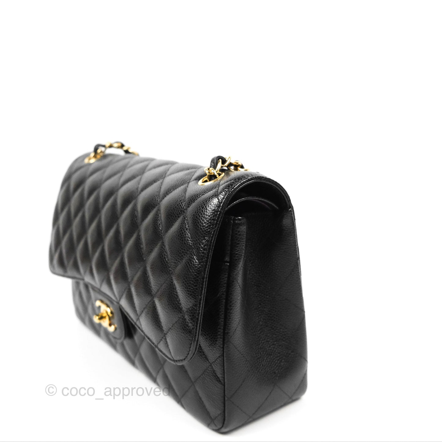 Chanel Jumbo Double Flap Black Caviar Gold Hardware⁣⁣
