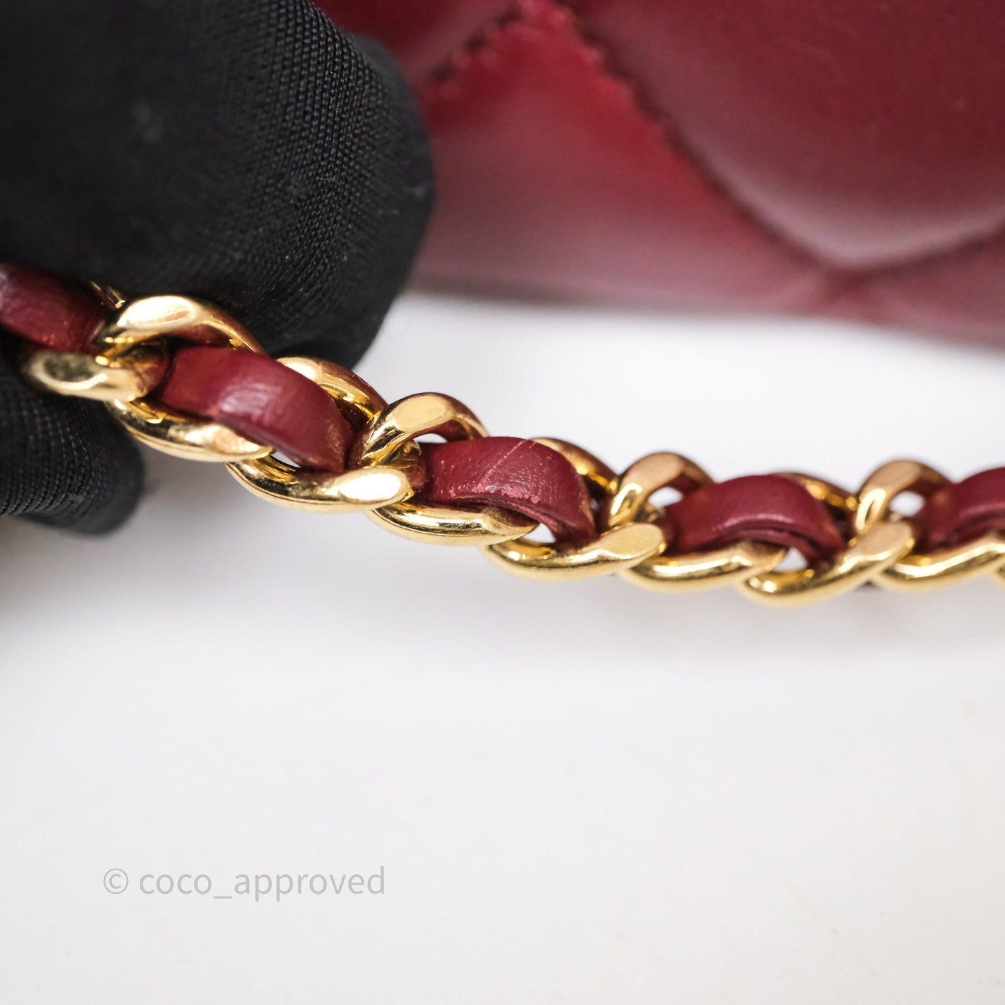 Chanel Small Camera Bag Burgundy Lambskin Gold Hardware