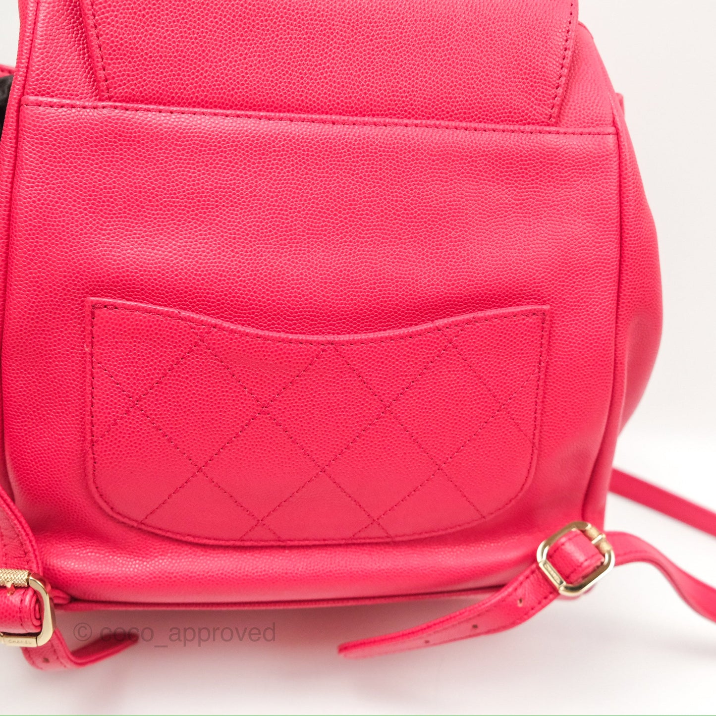Chanel Quilted Business Affinity Backpack Dark Pink Caviar Gold Hardware