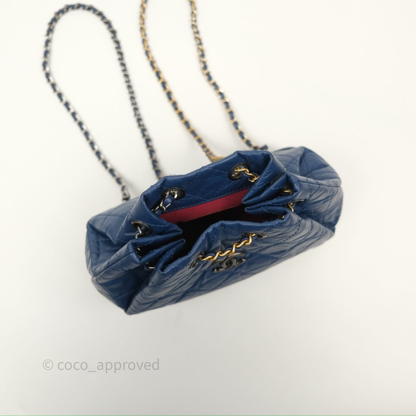 Chanel Small Gabrielle Backpack Blue Aged Calfskin