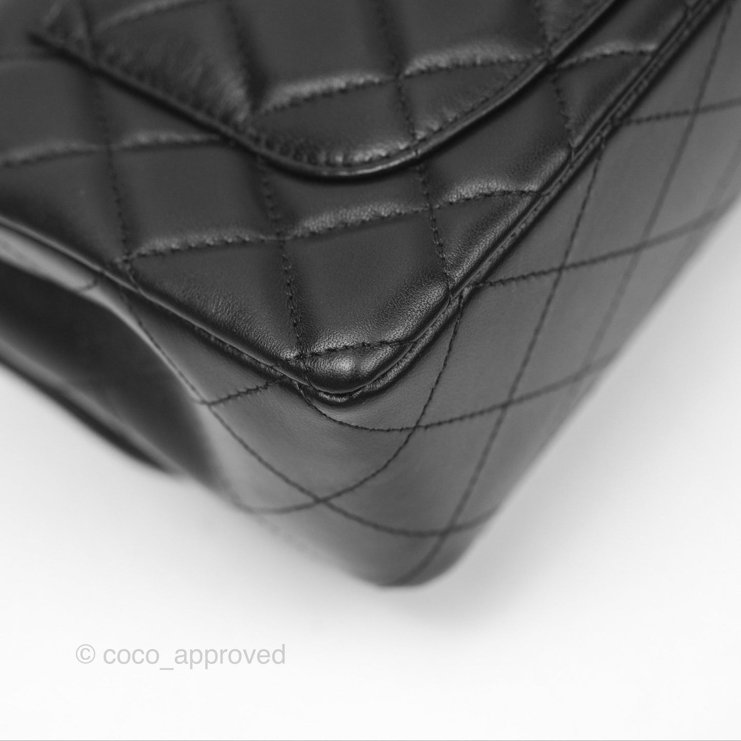 Chanel Quilted Mini Rectangular Black Lambskin Silver Hardware