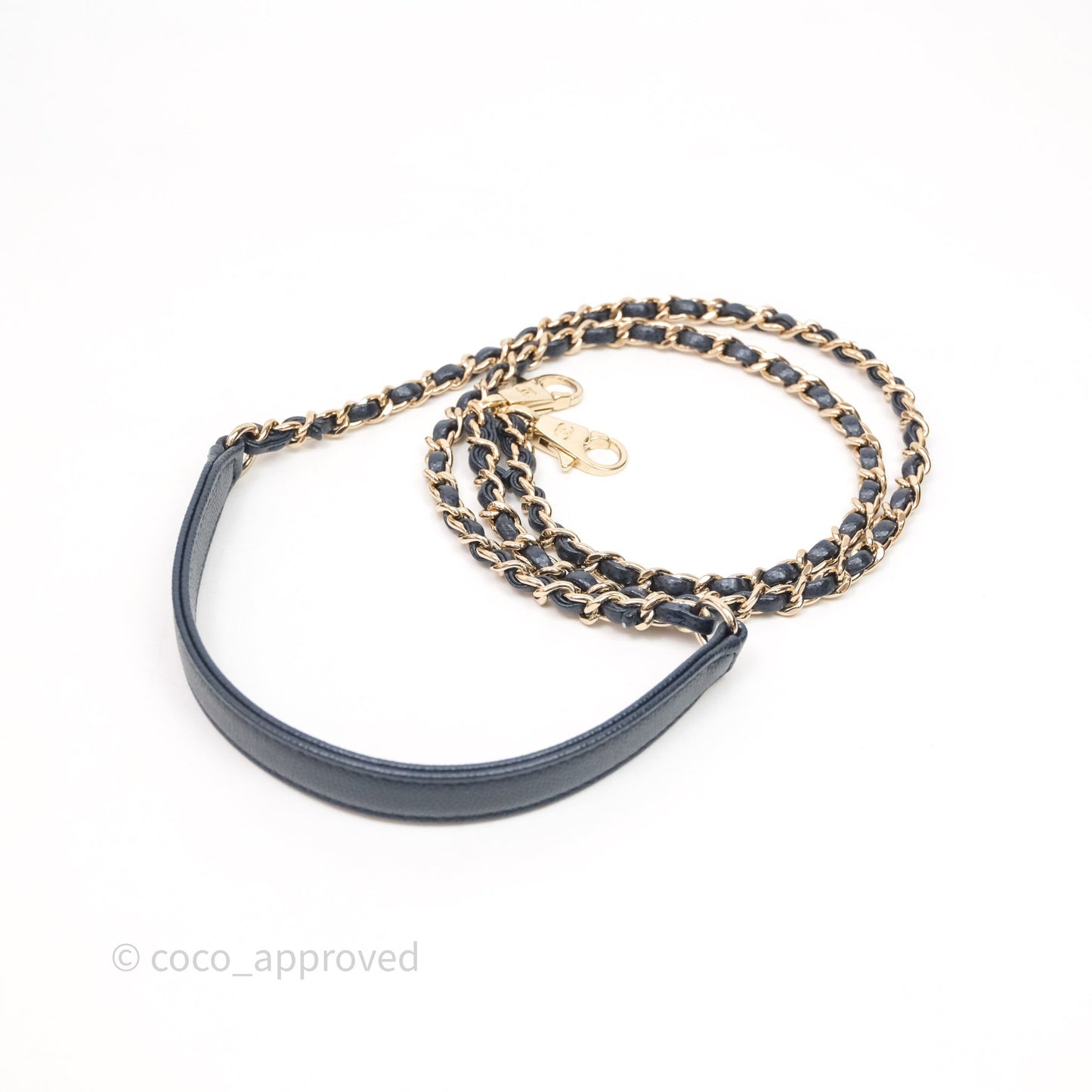 Chanel Mini Coco Handle Quilted Navy Caviar Gold Hardware Lizard Embossed Handle