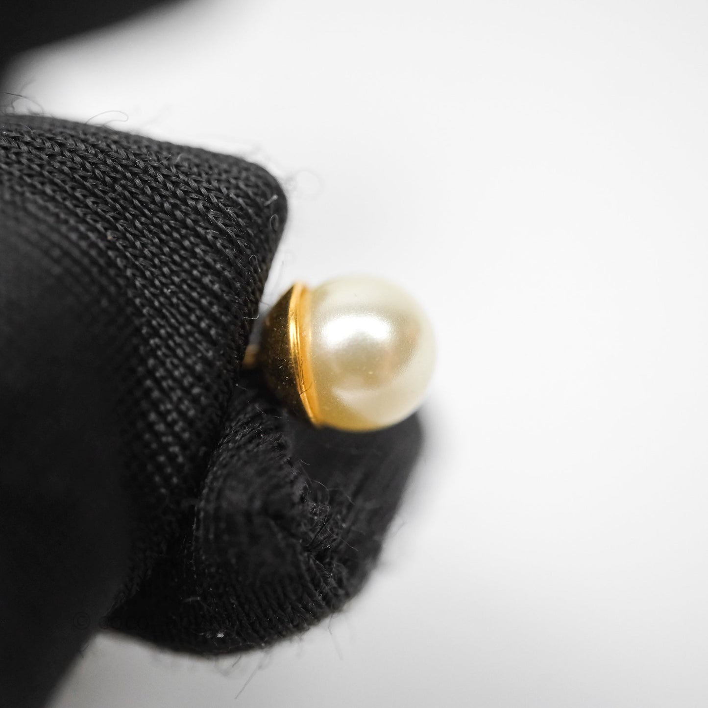 Christian Dior J'Adior Crystal Pearl Drop Earrings Aged Gold Tone