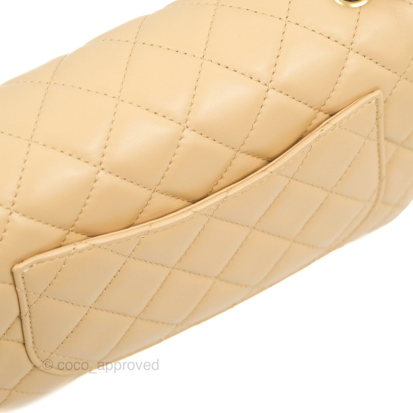 Chanel Mini Rectangular Pearl Crush Beige Lambskin Aged Gold Hardware
