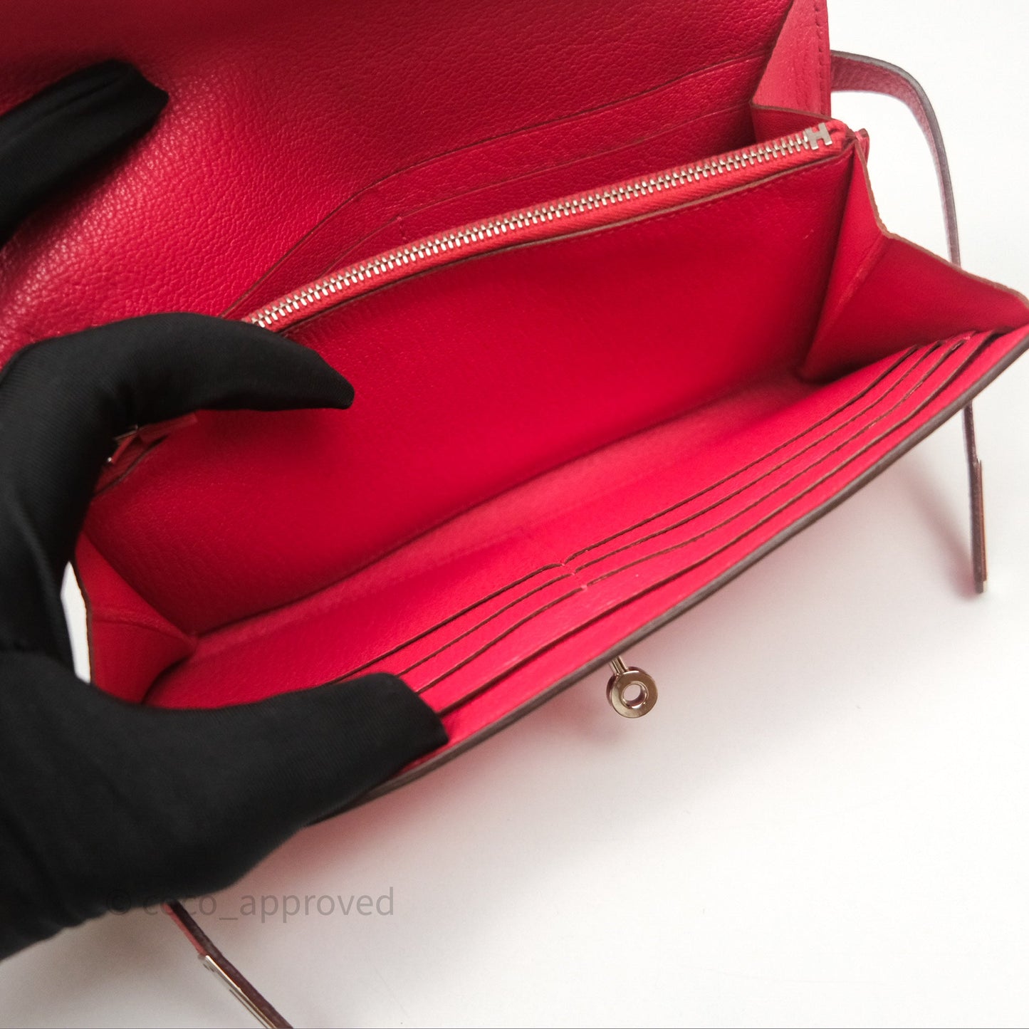 Hermès Kelly Wallet Pink Chevre Mysore Palladium Hardware