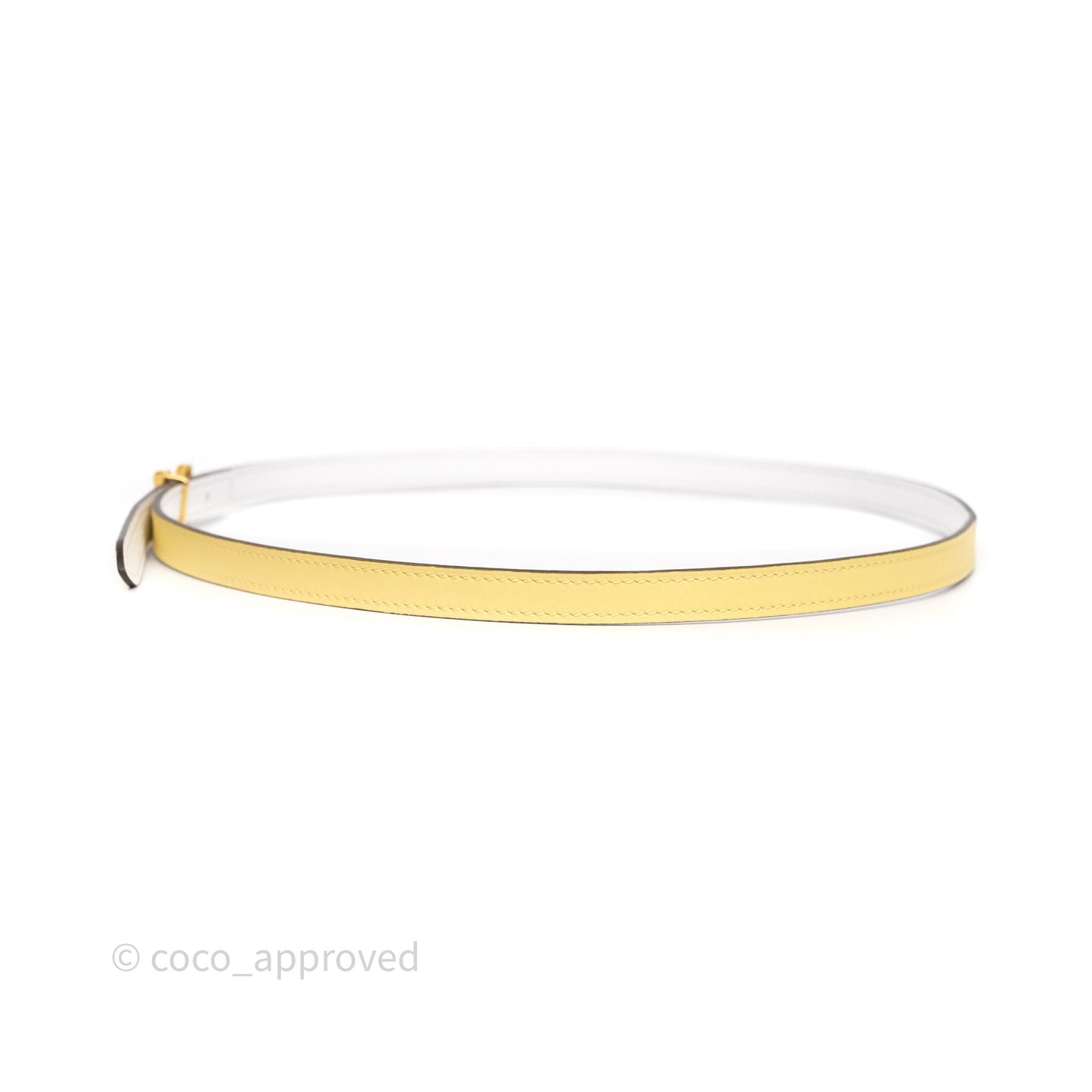 Hermès Belt Jaune Poussin/ Blanc Veau Swift/ Epsom Gold Hardware