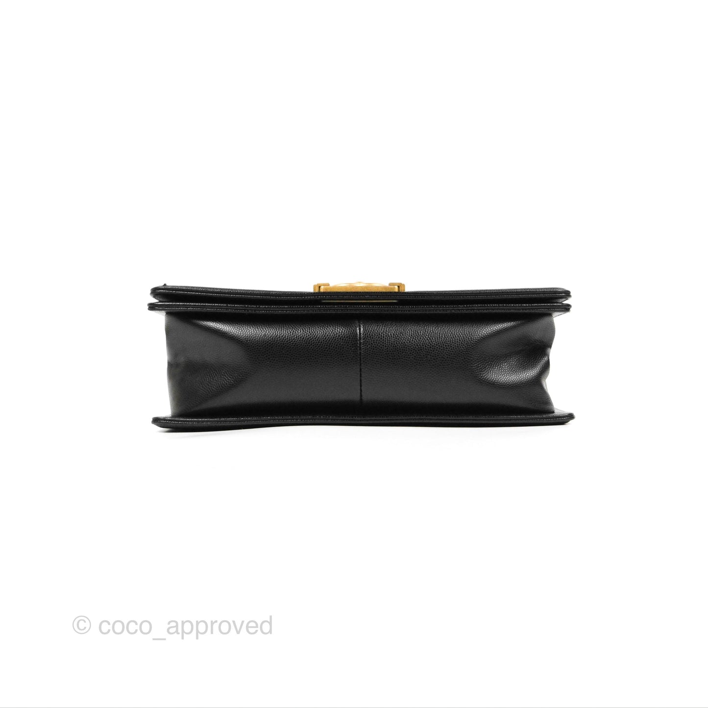 Chanel Quilted Medium Boy Black Caviar Aged Gold Hardware