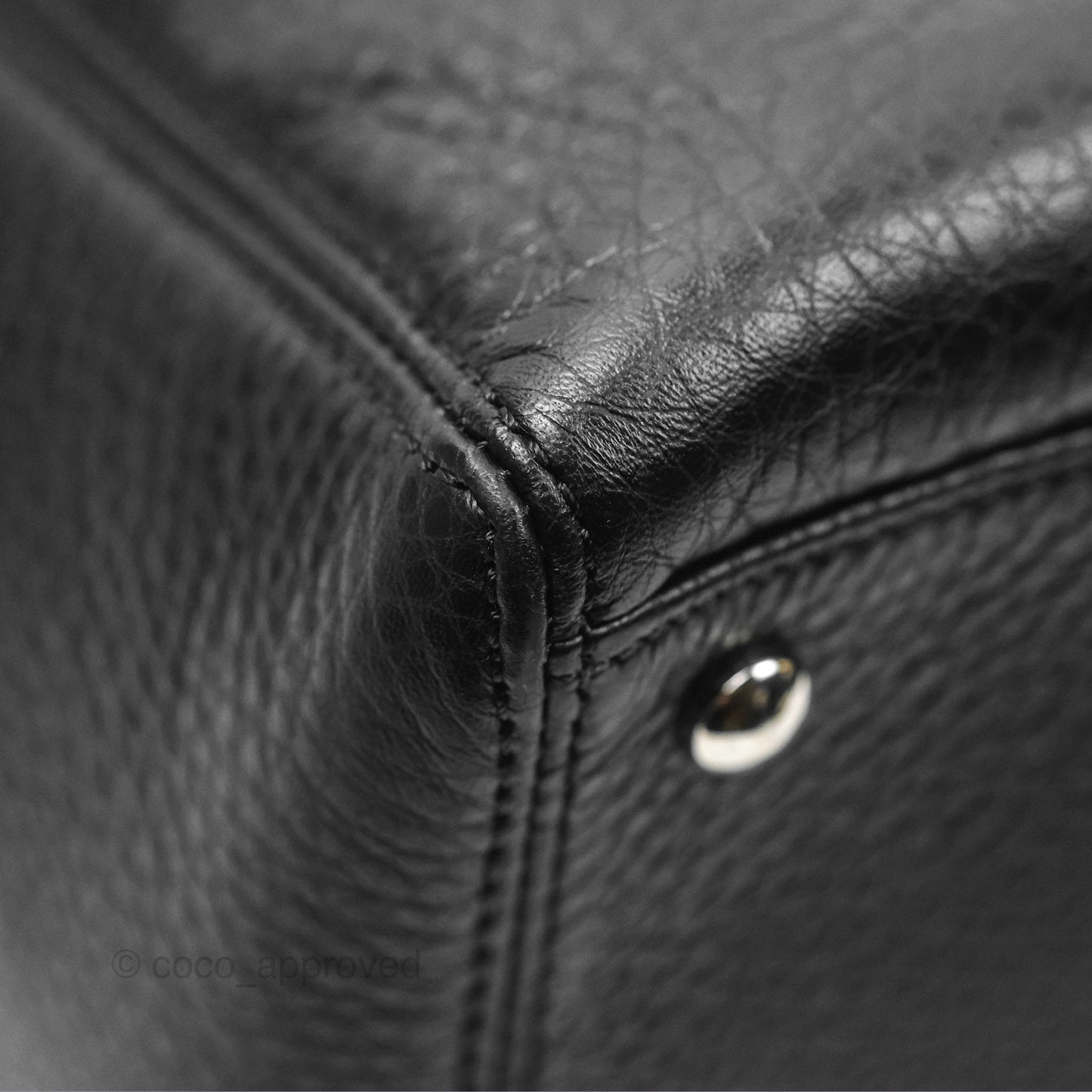 Chanel Executive Tote Bag Black Grained Calfskin Silver Hardware