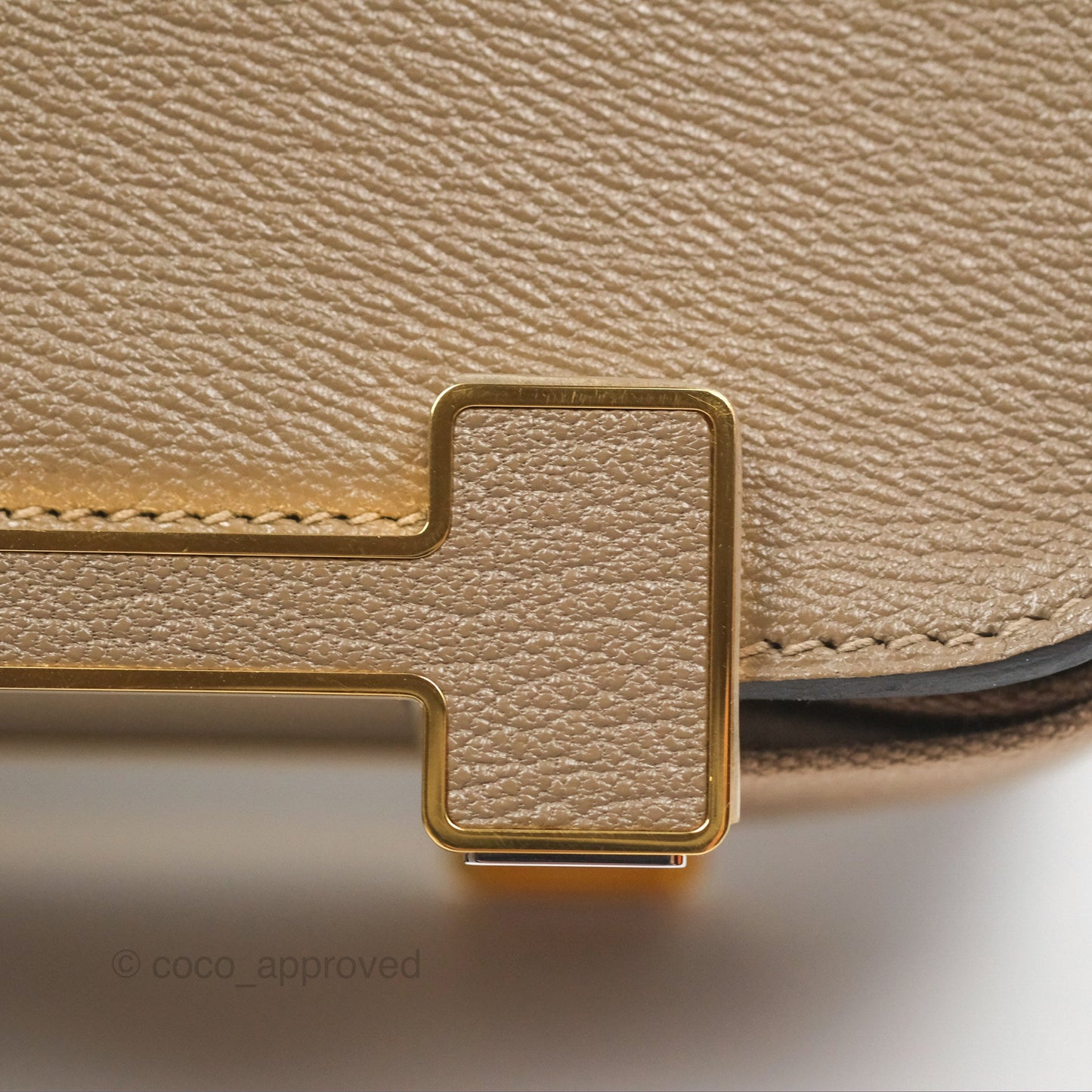 Hermès Geta Bag Etoupe Chevre Mysore Gold Hardware