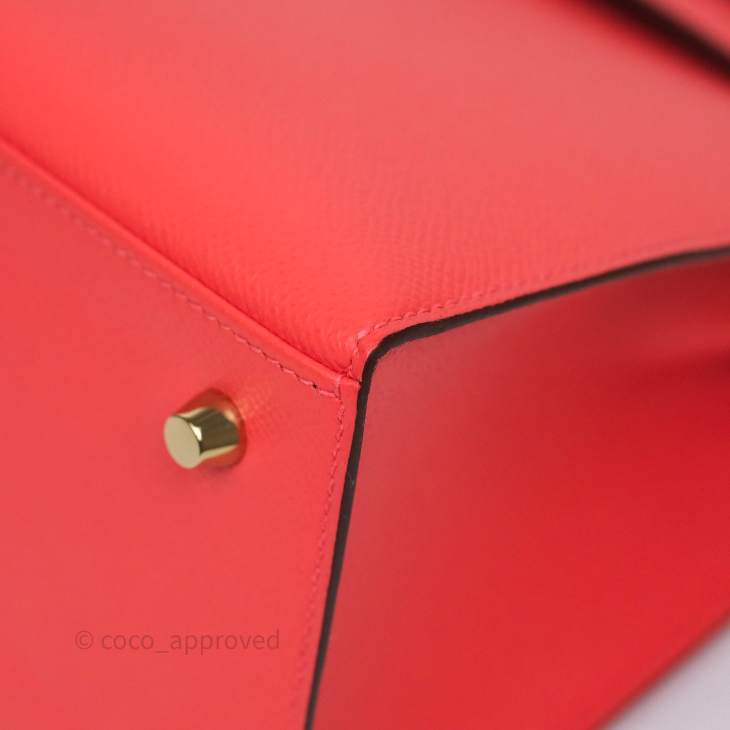 Hermès Sellier Kelly 28 Rose Jaipur Epsom Gold Hardware