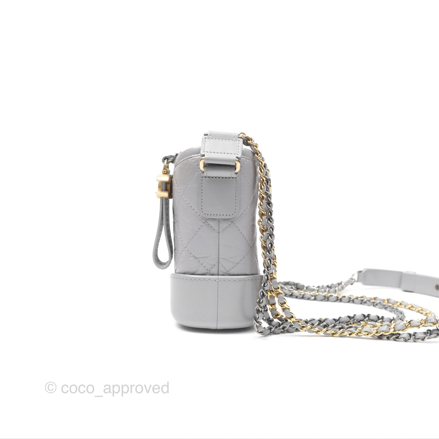 Chanel Small Gabrielle Hobo Quilted Grey Aged Calfskin