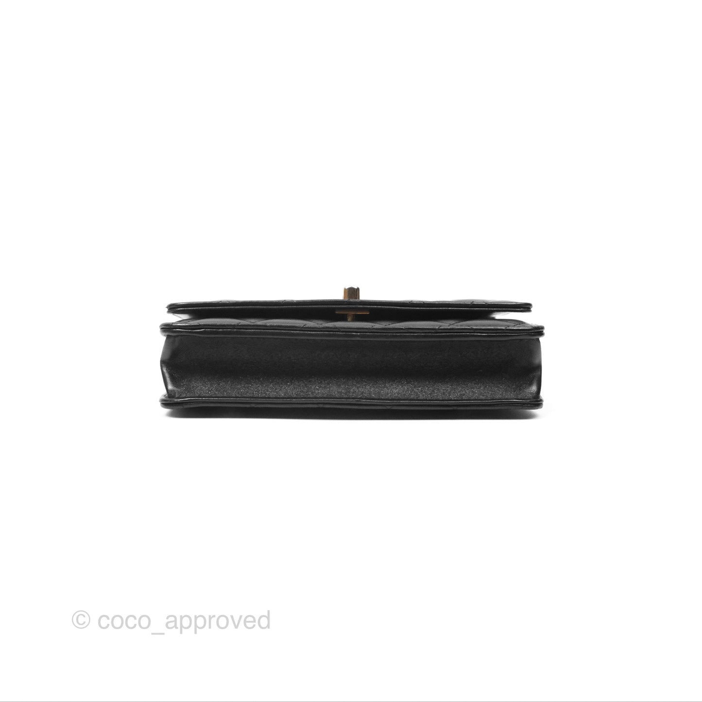 Chanel Quilted Dynasty Wallet on Chain WOC Black Shiny Lambskin Gold Hardware